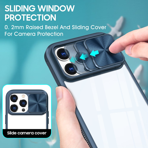 Edge Cover Kamerabeskyttelse iPhone 16 Pro Max Blå