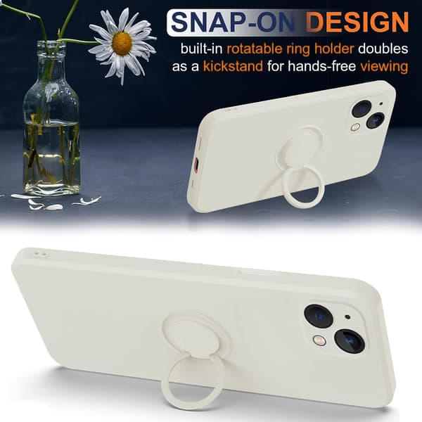 iPhone 15 Skal Med Ringholder Hvid
