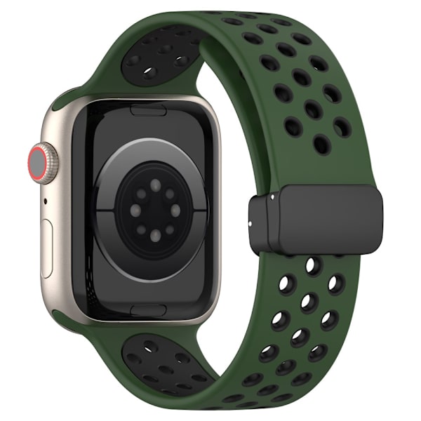 Silikone Rem Sport Apple Watch 42/44/45/49 mm Grøn/Sort