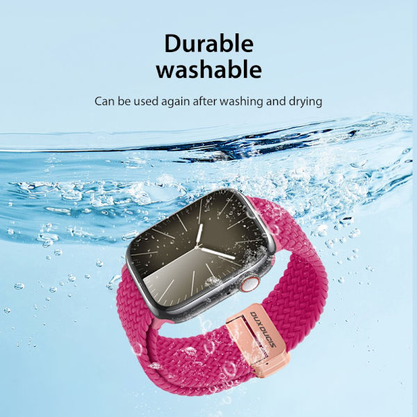 Dux Ducis elastisk nylonvävd rem Apple Watch 42/44/45 mm Rosa