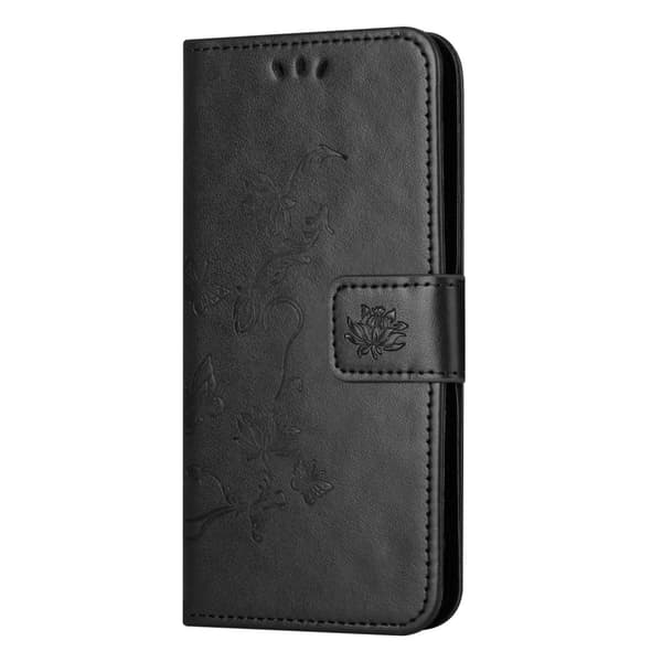 Läderfodral Fjärilar Samsung Galaxy A14 Svart