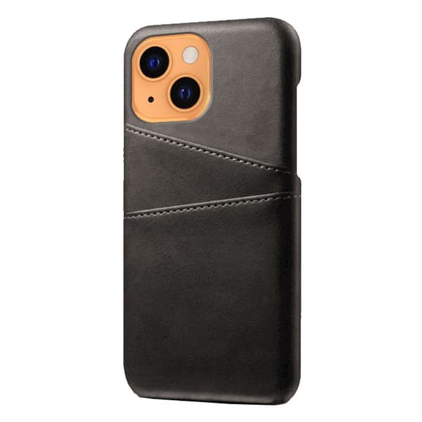 Nahkakuori korttipaikoilla iPhone 13 Mini Musta