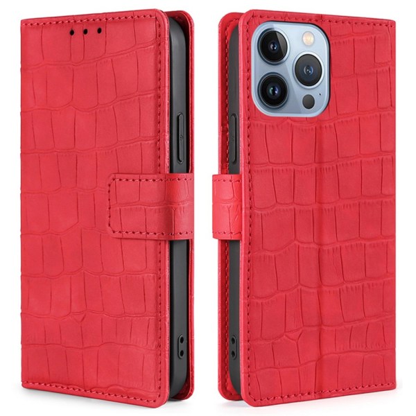 iPhone 14 Pro Cover Krokodillemønster Rød