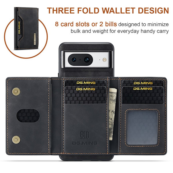 DG.MING Magnetisk kortholder etui Google Pixel 8 Sort
