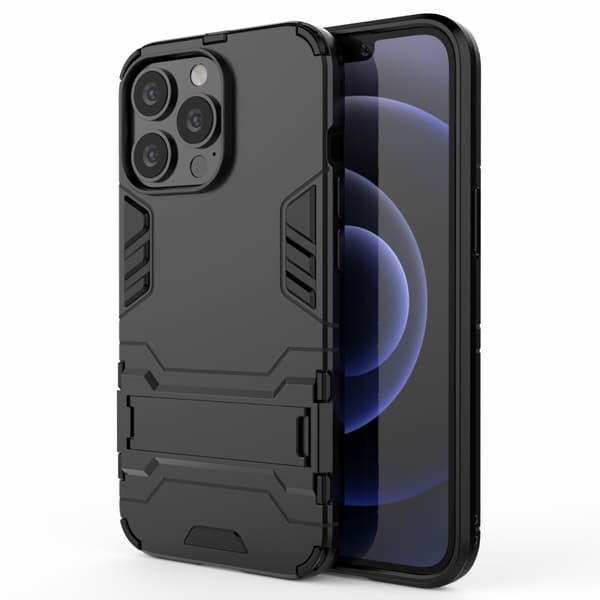 Kickstand-kuori iPhone 13 Prolle, musta