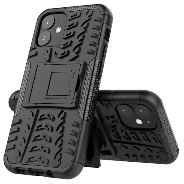 Hybridskal Med Stativ iPhone 12 Mini Sort