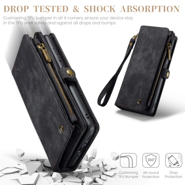 CaseMe Multi-Slot 2 i 1 Pungetui Samsung Galaxy A35 Sort