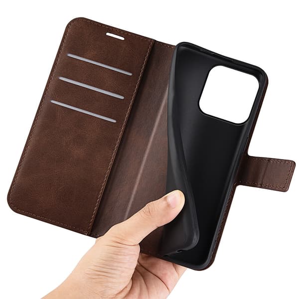 iPhone 15 Pro Max Wallet Läder Brun