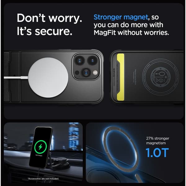 Spigen iPhone 15 Pro Max -kuori Rugged Armor MagSafe Black