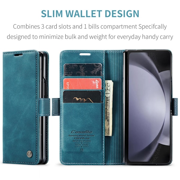 CaseMe Slim Pungetui Samsung Galaxy Z Fold 5 Blå
