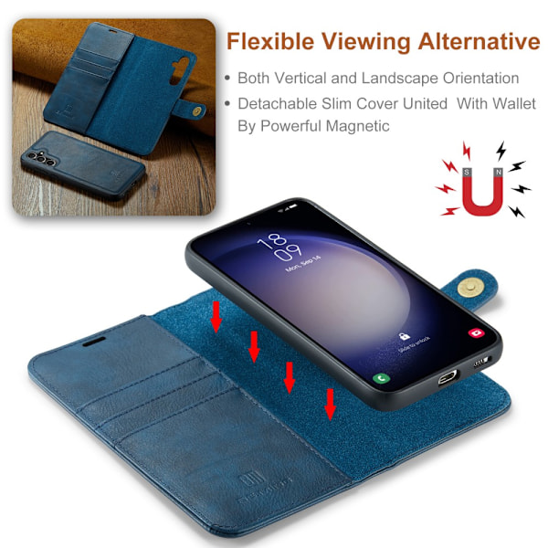 DG.MING 2-in-1 Magneettilompakko Samsung Galaxy S25 Sininen