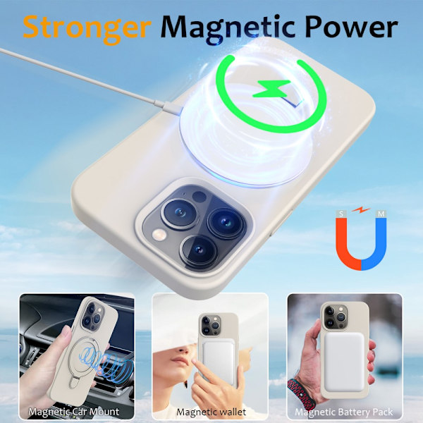 Silikonskal Kickstand MagSafe iPhone 16 Pro Max Beige