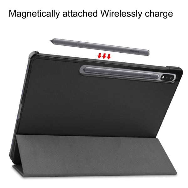 Samsung Galaxy Tab S7 Plus/S8 Plus 12.4 Etui Tri-fold Sort