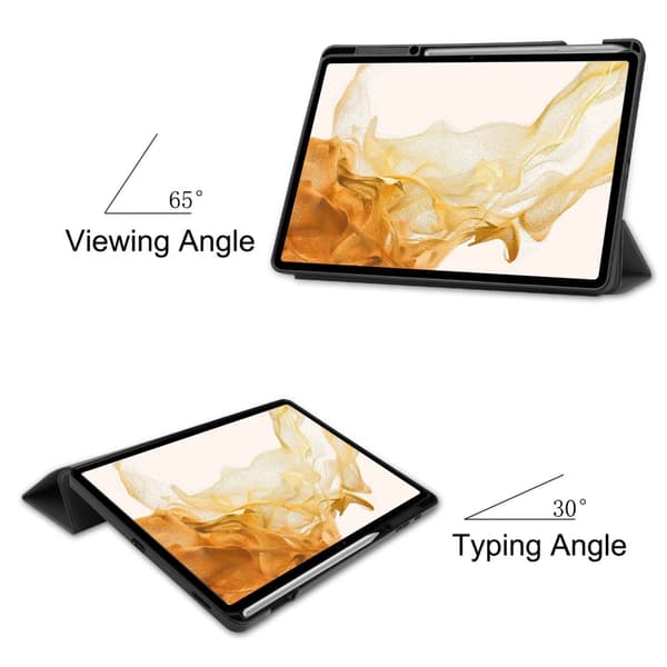 Tri-Fold Galaxy Tab S7 Plus/S8 Plus 12.4 -kotelo S Pen -pidikkeellä