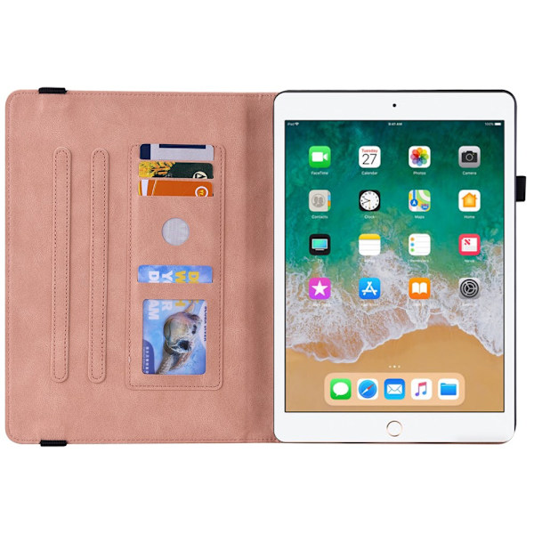 Læderetui iPad 9.7 6. generation (2018) Sommerfugle Rosa