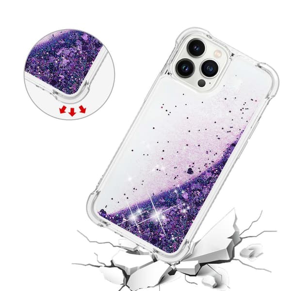 Glitter Bling TPU -kuori iPhone 14 Pro Max - Lila