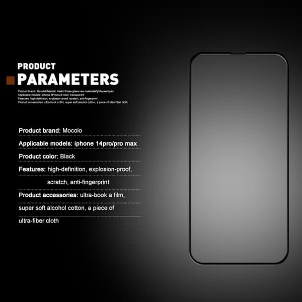 Mocolo Heltäckande Härdat Glas Skärmskydd iPhone 14 Pro