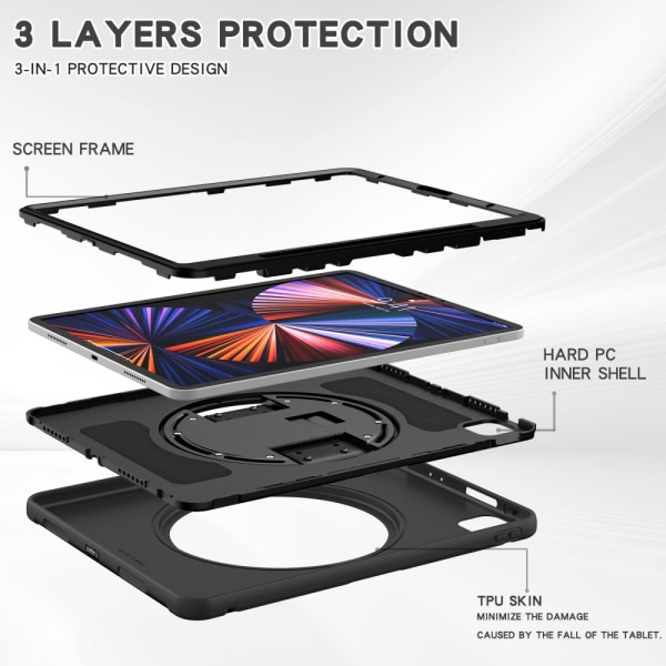 Iskunkestävä kansi iPad Pro 12.9 4th Gen (2020) musta