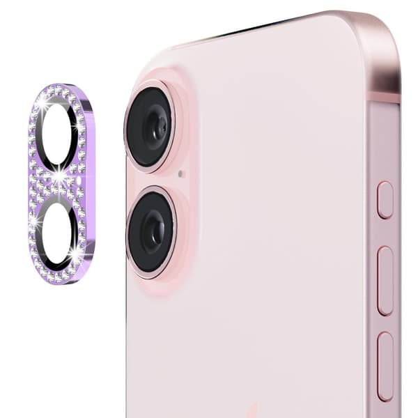 Hat Prince Glitter Kameransuoja iPhone 16 Violetti