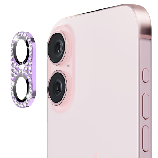 Hat Prince Glitter Kameraskydd iPhone 16 Lila