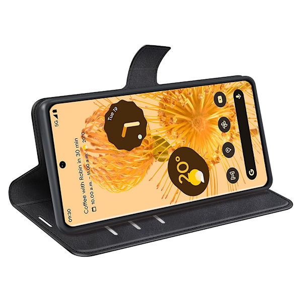 Nahkainen lompakkokotelo Google Pixel 7 Prolle, musta