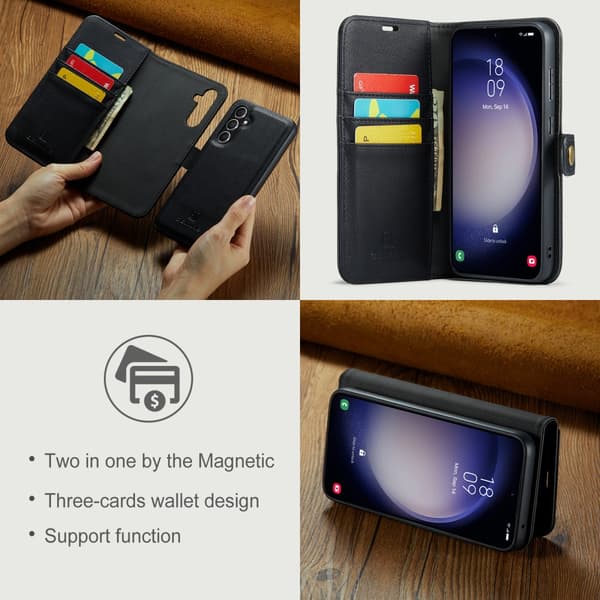 DG.MING 2-i-1 Magnetiskt Plånboksfodral Samsung Galaxy S23 FE Sv
