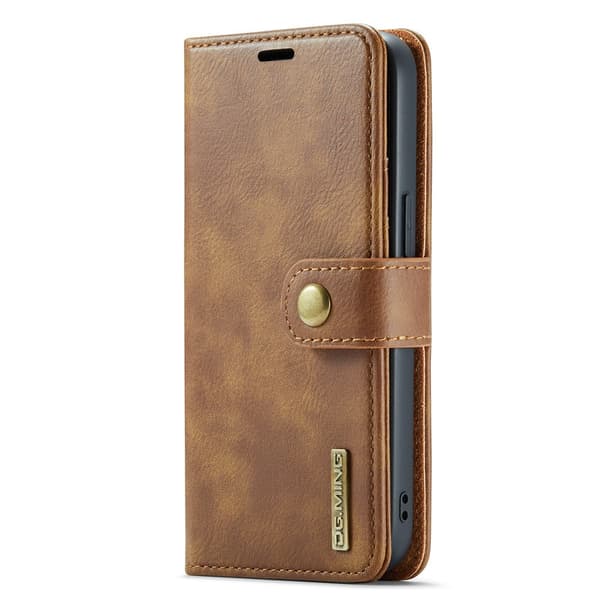 DG.MING 2-i-1 Magnet Wallet iPhone 16e Cognac