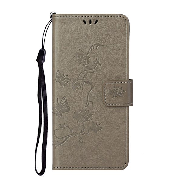 Läderfodral Fjärilar Samsung Galaxy S21 Grå