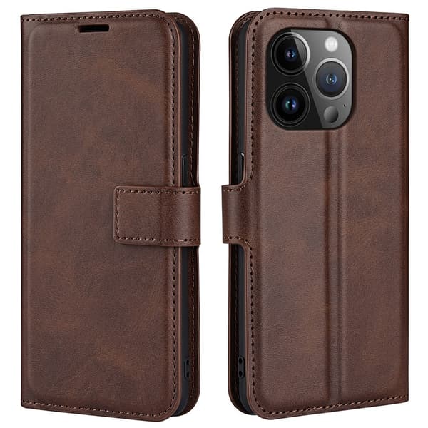 iPhone 15 Pro Max Wallet Läder Brun
