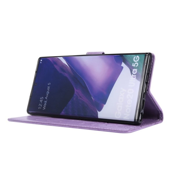 Læderetui Butterflies Samsung Galaxy Note 20 Ultra Purple