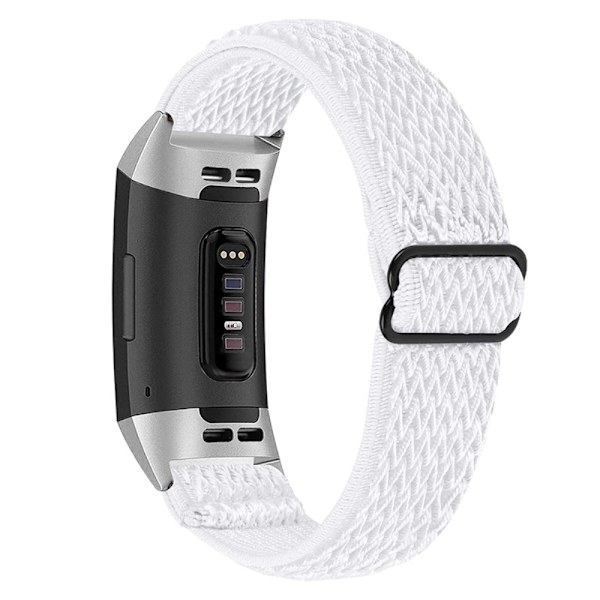 Vävd Nylonarmband Fitbit Charge 3/4 Vit
