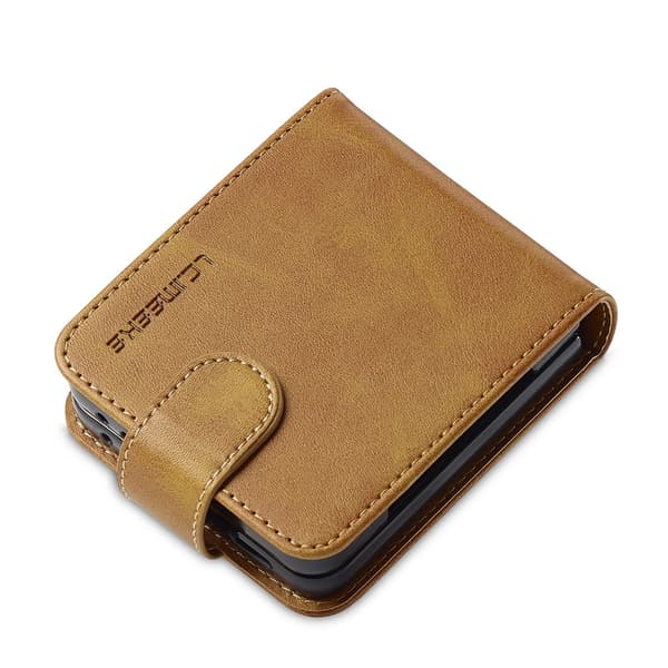 LC.IMEEKE Plånboksfodral Samsung Galaxy Z Flip 7 Cognac
