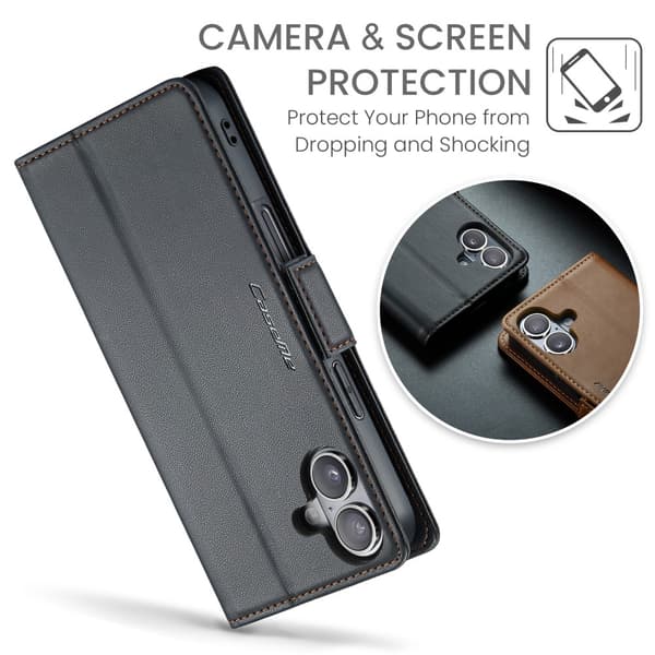 CaseMe Slim Lompakkokotelo RFID-suojalla iPhone 16 Musta