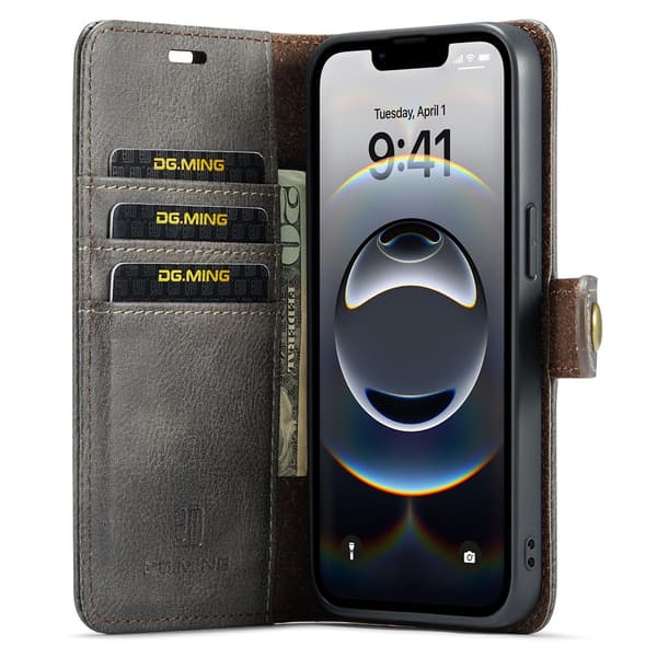 DG.MING 2-i-1 Magnetiskt Plånboksfodral iPhone 16e Brun