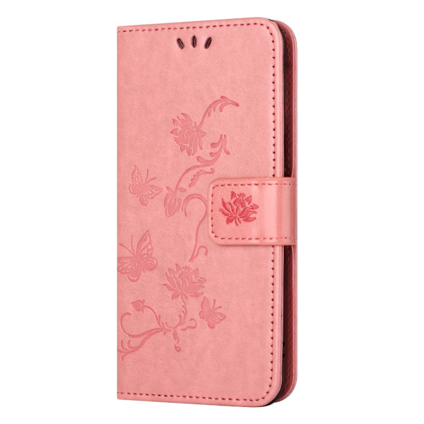 Läderfodral Fjärilar Samsung Galaxy S24 Plus Rosa