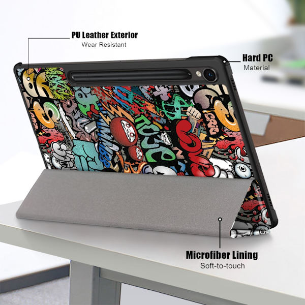 Samsung Galaxy Tab S9 -kotelo Tri-fold Graffiti