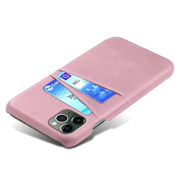 Nahkainen korttikotelo iPhone 15 - Vaaleanpunainen