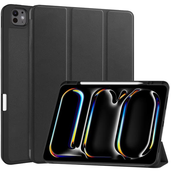 iPad Pro 13 7. generation (2024) Etui Tri-Fold med Pencil-holder Sv
