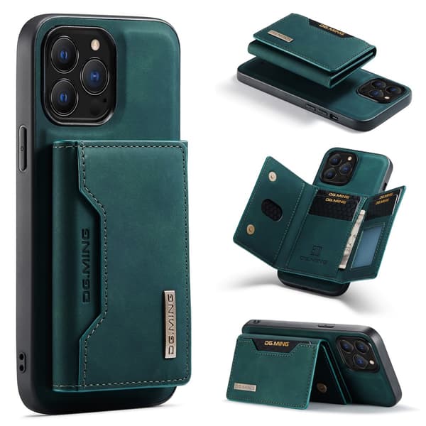 DG.MING 2-i-1 Magnetiskt Skal Med Kortfack iPhone 16 Pro Max Grö