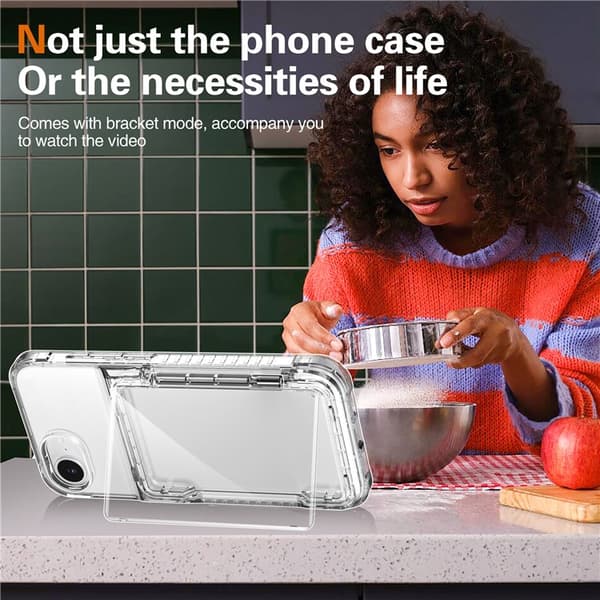 Skal Kortfack Kickstand iPhone 16e Transparent