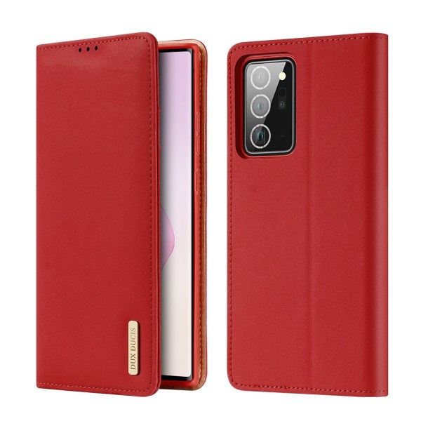 Dux Ducis Wish nahkainen lompakkokotelo Galaxy Note 20 Ultra Red