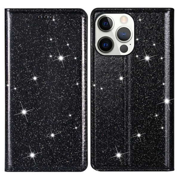 Glitter Wallet Case iPhone 13 Pro Max Black