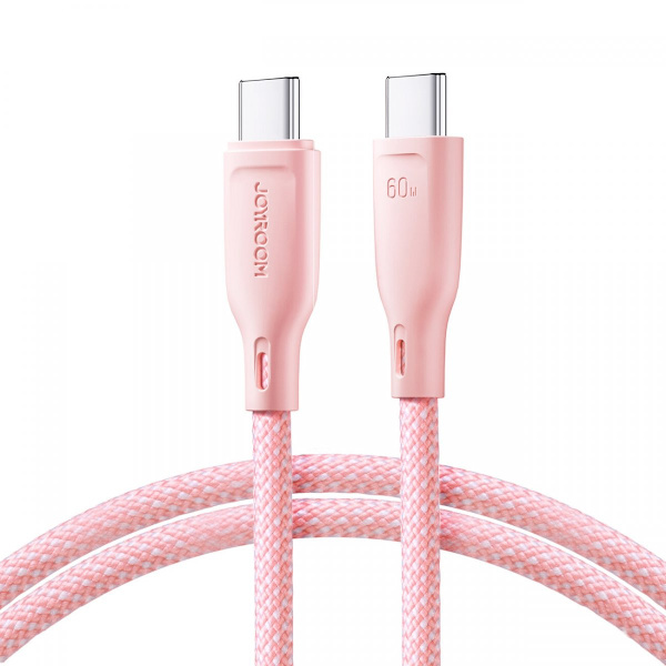 Joyroom 60W USB-kabel USB-C - USB-C 1m Rosa