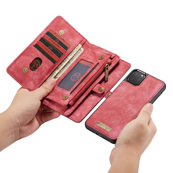 CaseMe Plånboksfodral Multi-Slot iPhone 11 Pro Max Röd
