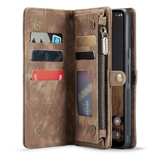 CaseMe Multi-Slot 2 i 1 Plånboksfodral Google Pixel 9 Brun