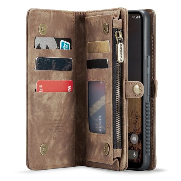 CaseMe Multi-Slot 2 i 1 Pungetui Google Pixel 9 Brun