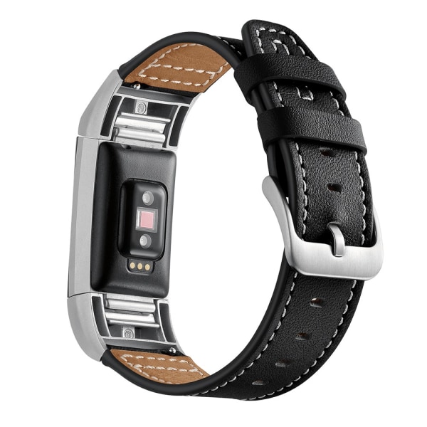 Ægte læderrem til Fitbit Charge 2 - Sort