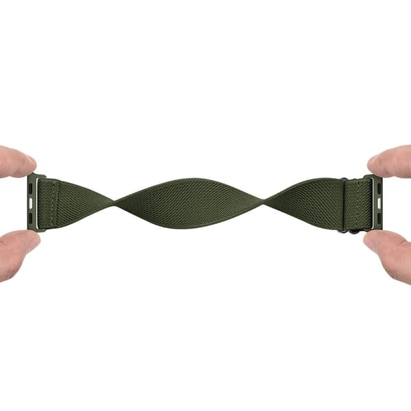 Elastinen nylonranneke Apple Watch Series 11 46mm Vihreä