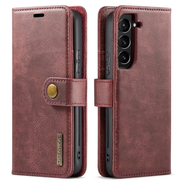 DG.MING 2-in-1 Magnet Wallet Samsung Galaxy S22 Red