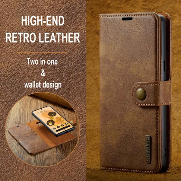 DG.MING 2-in-1 Magnet Wallet Google Pixel 7 Pro Cognac